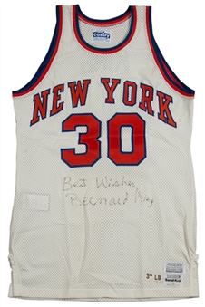 1983-84 Bernard King Game Used and Signed Knicks Home Jersey (JSA)
